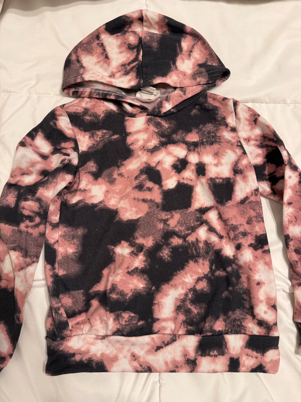Pink and Black Tie-Dye Hoodie and Jogger Set